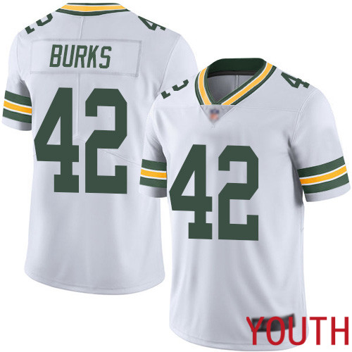 Green Bay Packers Limited White Youth #42 Burks Oren Road Jersey Nike NFL Vapor Untouchable